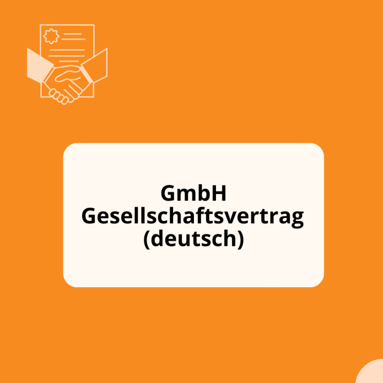 GmbH Gesellschaftsvertrag (deutsch)